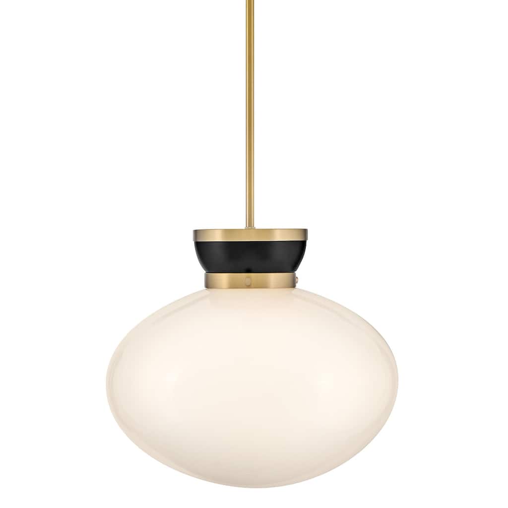 Lark 83604 Lucy 15" Wide Pendant with Cased Opal Glass