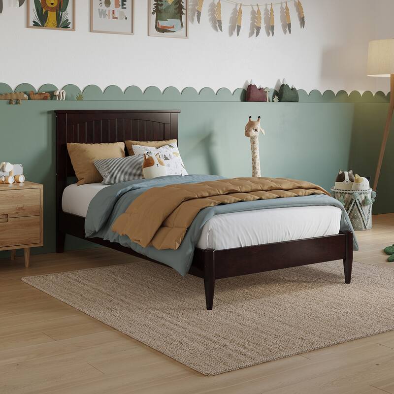 Naples Solid Wood Low Profile Platform Bed - Espresso - Twin