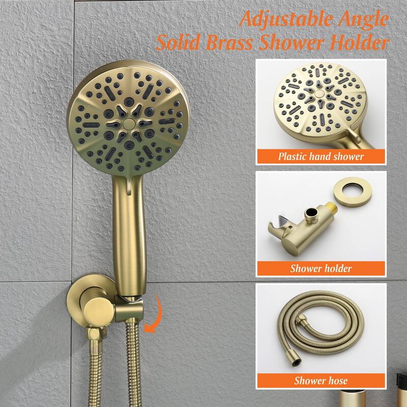 Wall Mounted Tub Faucet With Handheld Shower Waterfall Bathtub Faucet With Hand Shower Tub Filler With Pressure Balance Valve