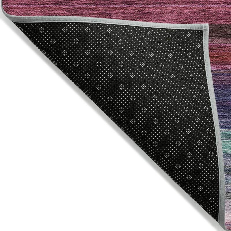 Machine Washable Indoor/ Outdoor Ombre Stripes Chantille Rug