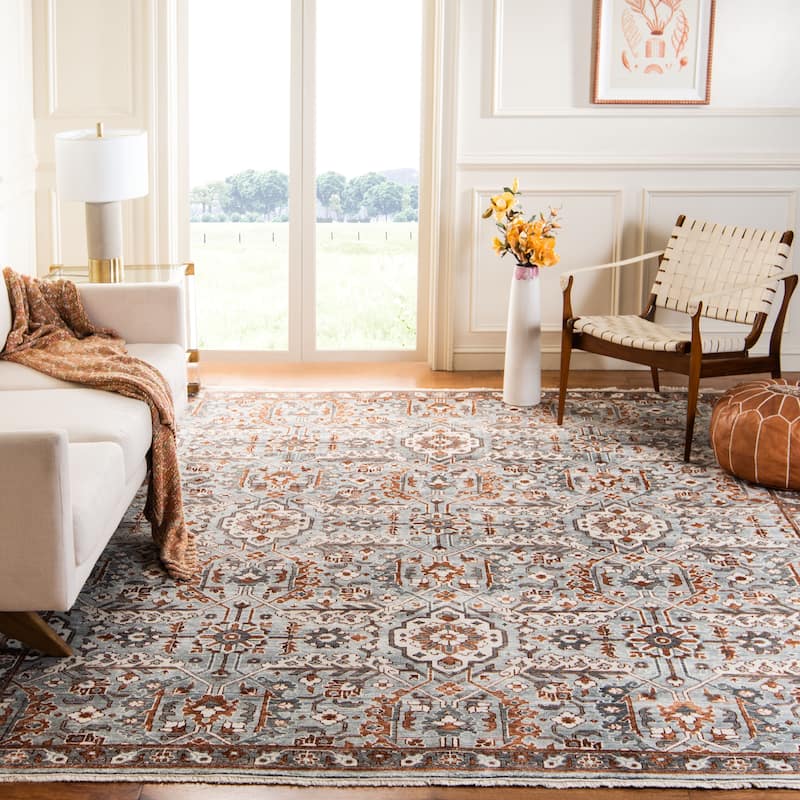 SAFAVIEH Couture Hand-Knotted Haj Jalili Netti Traditional Oriental Wool - 8' x 10' - Grey - Rectangle