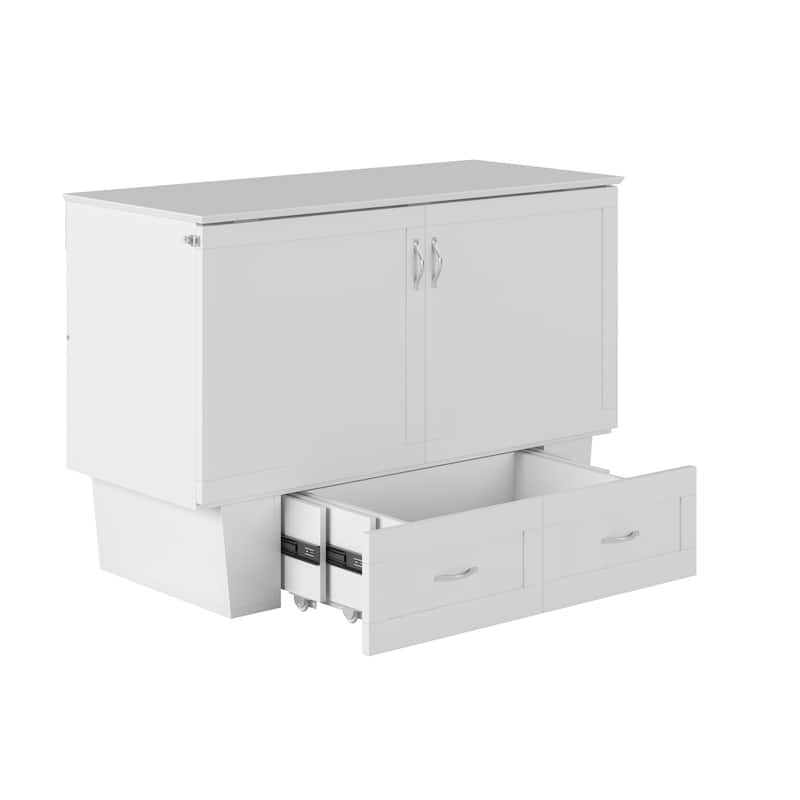 Monroe Full Murphy Bed Chest with 6" Memory Foam Mattress