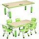 preview thumbnail 9 of 8, Kids Table and Chairs Set with 6 Seats, Non-Slip Legs for Ages 2-10 - N/A