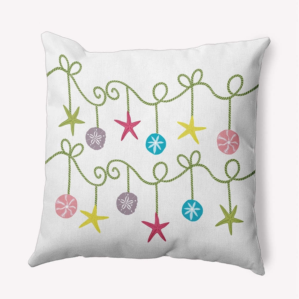 Sea Ornaments Beachy Christmas Accent Pillow
