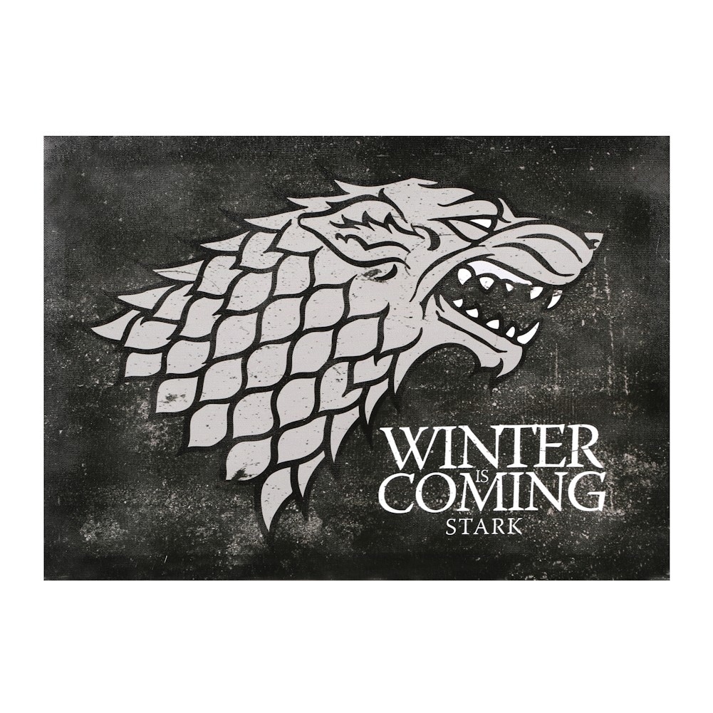 Shop Winter Is Coming Stark Canvas Wall Art 18 X 13 Black