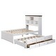 preview thumbnail 6 of 8, Pine Wood Captain Platform Bed with Trundle Bed, Full Size Captain Bookcase Bed with 3 Spacious Under Bed Drawers Casual