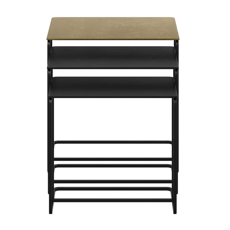 Industrial Chic Cast Aluminum 3Pc Accent Table Set