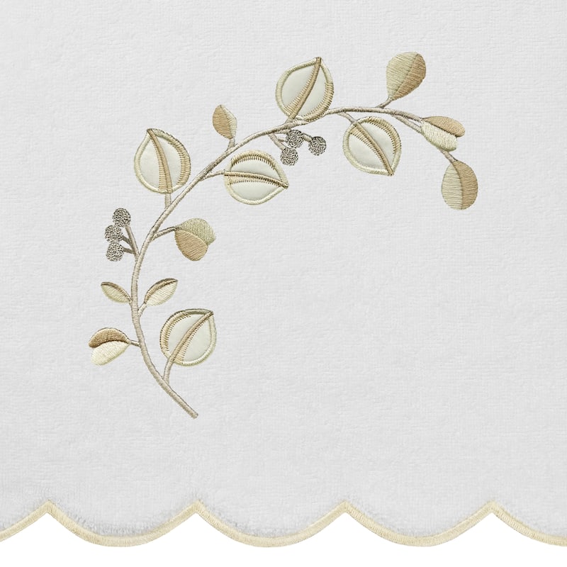 Authentic Hotel and Spa 100% Turkish Cotton WILD BRANCH Scallop Embellished Towel Collection