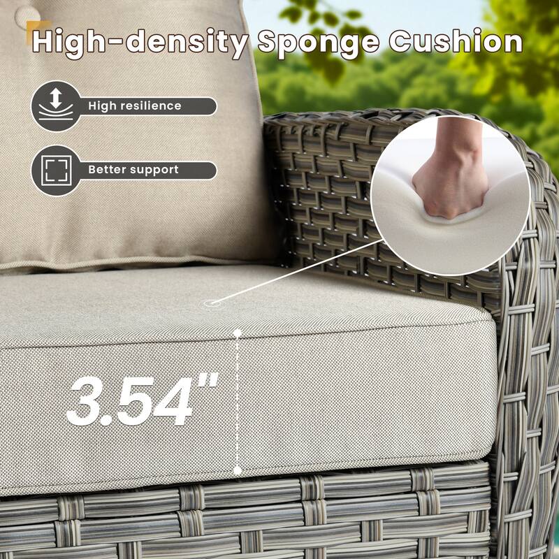 XIZZI Outdoor Patio Furniture Conversation Set with Fire Table