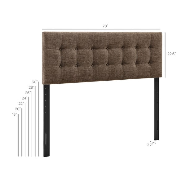 dimension image slide 22 of 27, Emily Upholstered Fabric Headboard