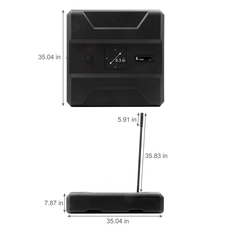Heavy Duty Water Sand Fillable Patio Cantilever Offset Umbrella Base Stand with Wheels and Drag Rod
