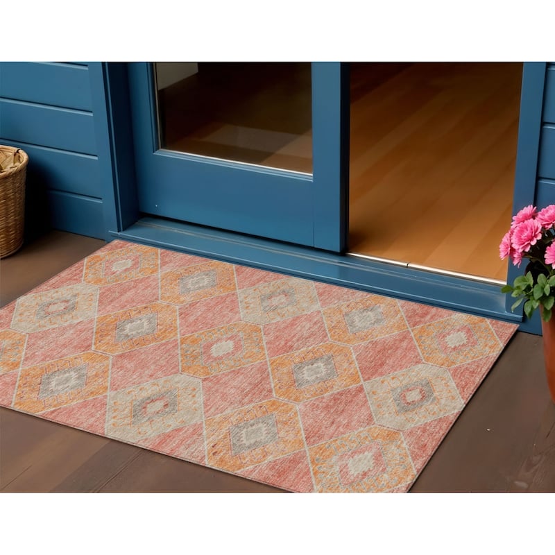 HomeRoots Aztec Transitional Rectangle Outdoor Rug - 3' x 5'