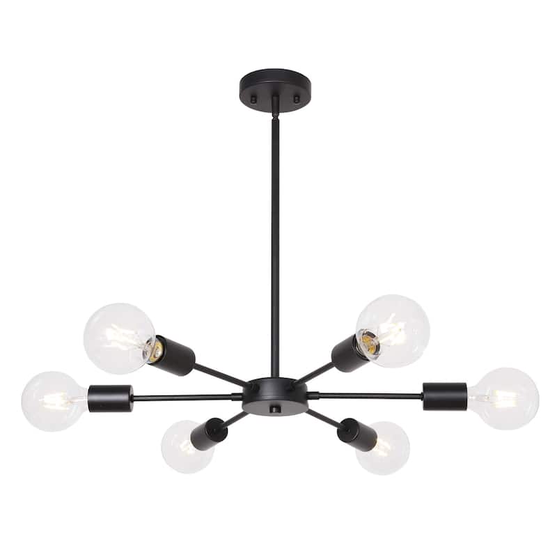 Modern Sputnik Chandelier 6 Lights Mid Century Ceiling Light