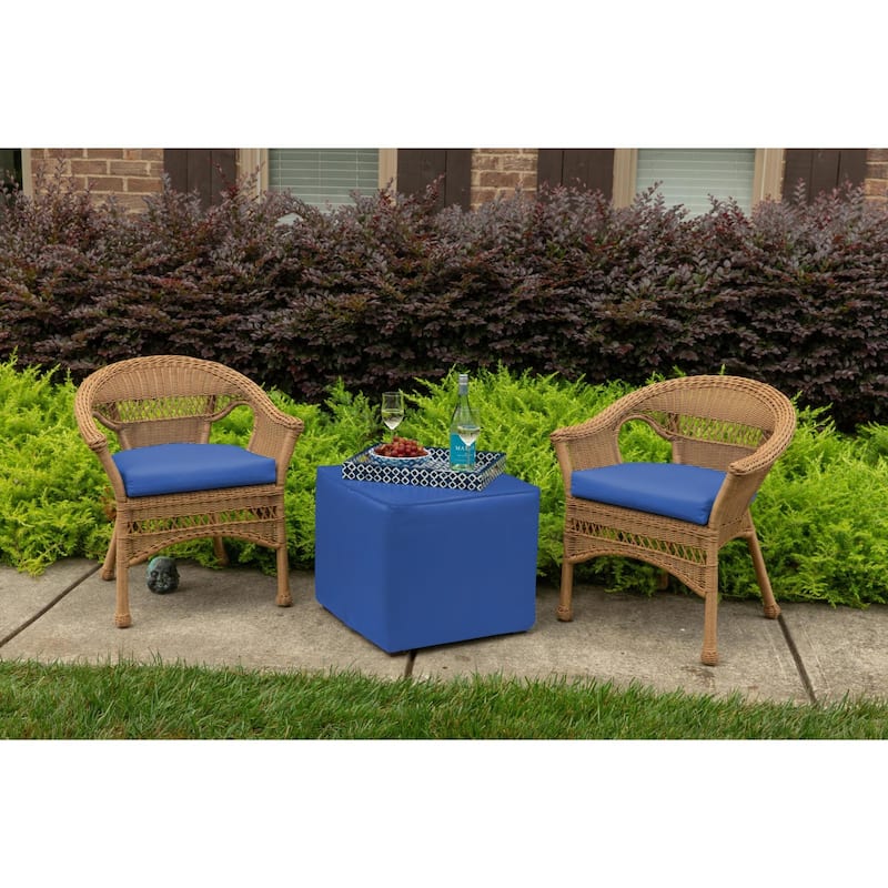 Sunbrella Solid Fabric 1-Piece Indoor/Outdoor Wicker Seat Pad, 18"W x 18"L