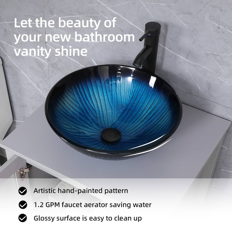 48" Bathroom Vanity Set Vessel Sink Mirror Faucet W/ Small Cabinet Combo