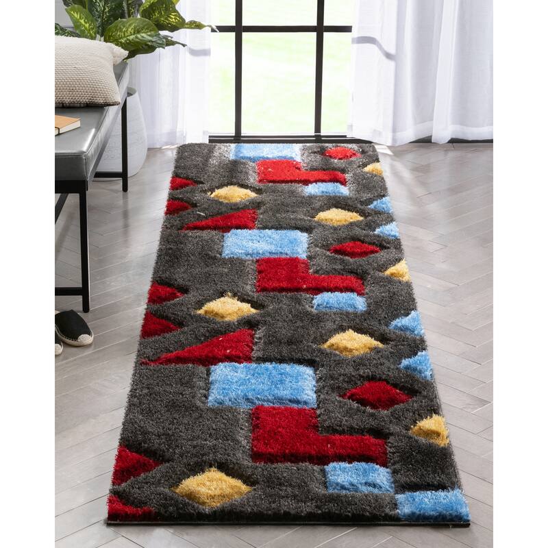 Well Woven San Francisco Teahupo Geometric Shag Area Rug