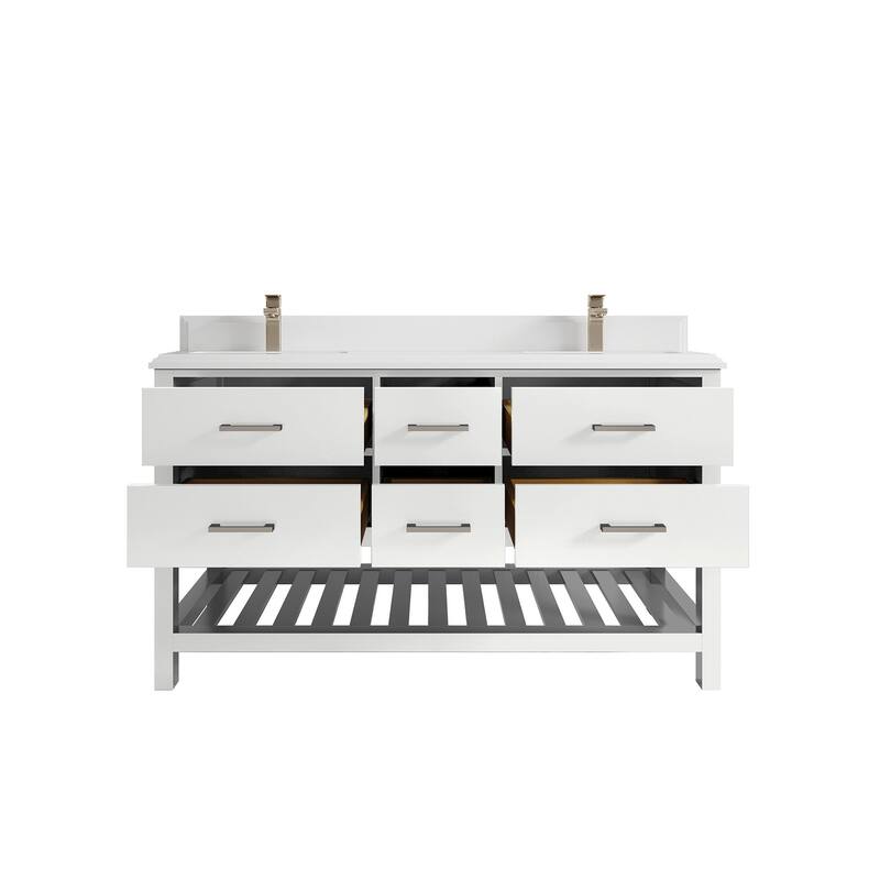 Willow Collections 60 in. W x 22 in. D Parker Double Sink Bathroom Vanity with Countertop