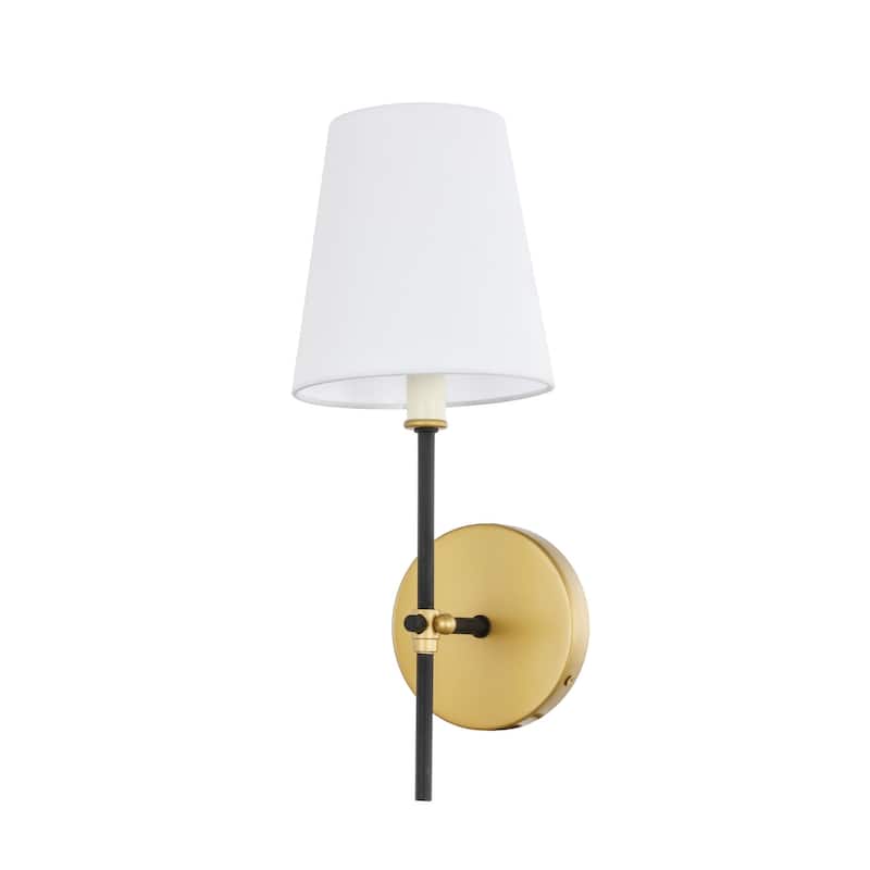 Elegant Lighting Mel 15" Wall Sconce with Linen Shade