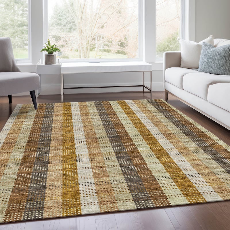 Premium Washable Super Soft Modern Plaid Mayfield Rug