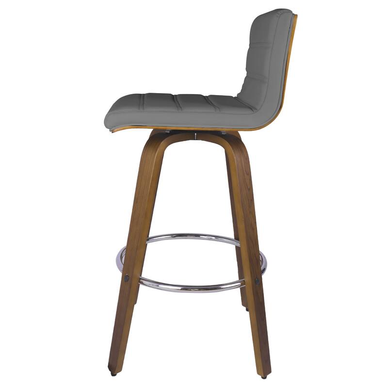 PU Leather Upholstered Swivel Barstools with Back, Set of 4