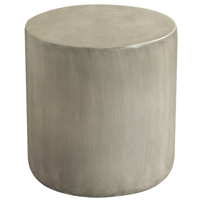 Vintara Modern Cylindrical Round Fiberstone Side Table with Brushed Finish for Living Rooms, Bedrooms, Patios, Balconies