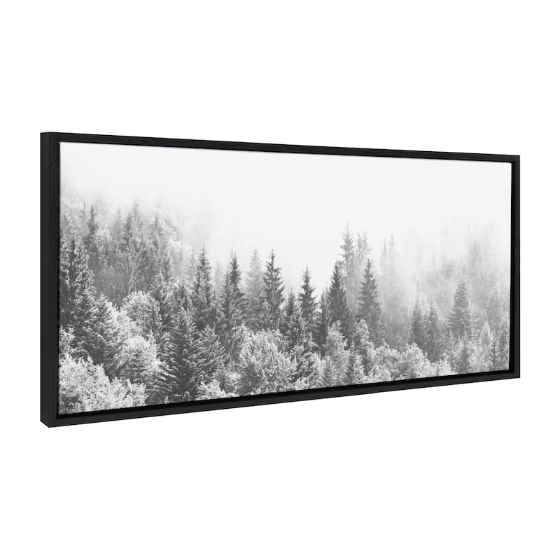 Kate and Laurel Sylvie Fog Framed Canvas by The Creative Bunch Studio