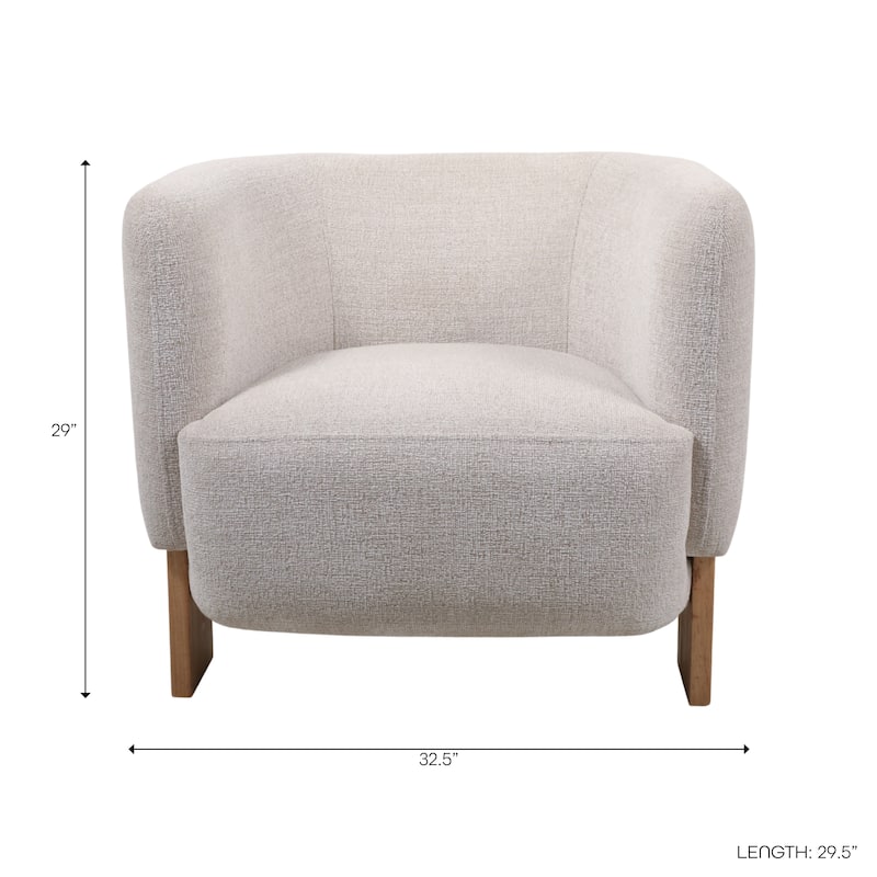 Compact Barrel Accent Chair with Curved Back - 32.25"