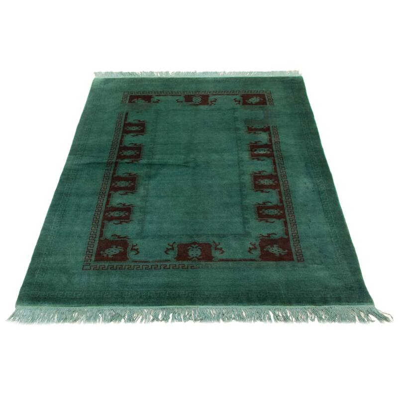 ECARPETGALLERY Hand-knotted Color Transition Green Wool Rug - 5'9 x 8'2