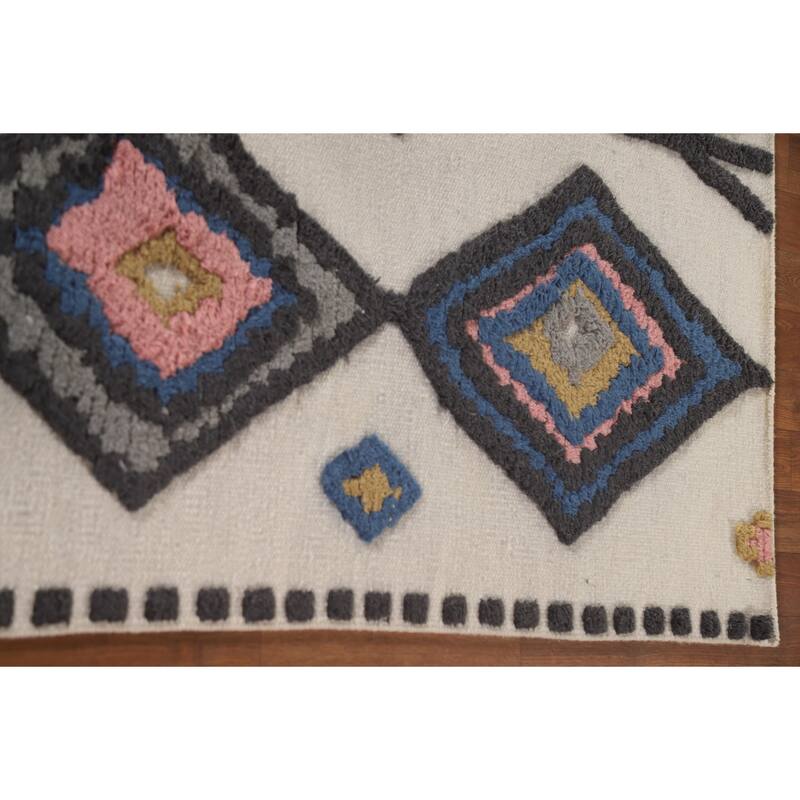 Moroccan Indian Area Rug Handmade Wool Carpet - 5'4"x 7'6"