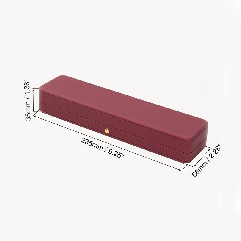 Velvet Necklace Box, Single Slot Long Chain Box Vintage Jewelry Holder - Red
