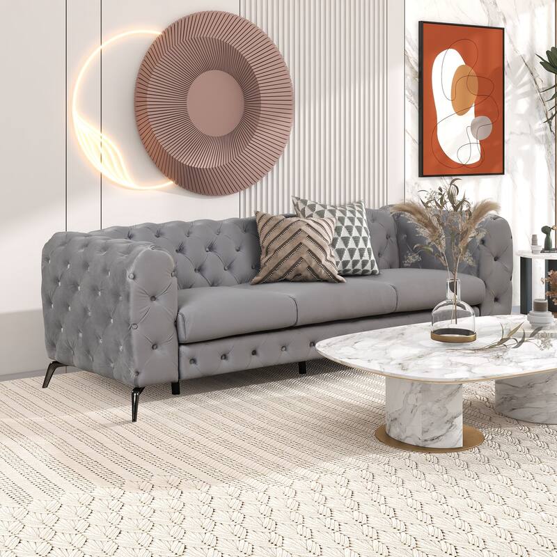 Velvet 3-Piece Sofa Sets(Three Seat Sofa/Loveseat and Single Chair)