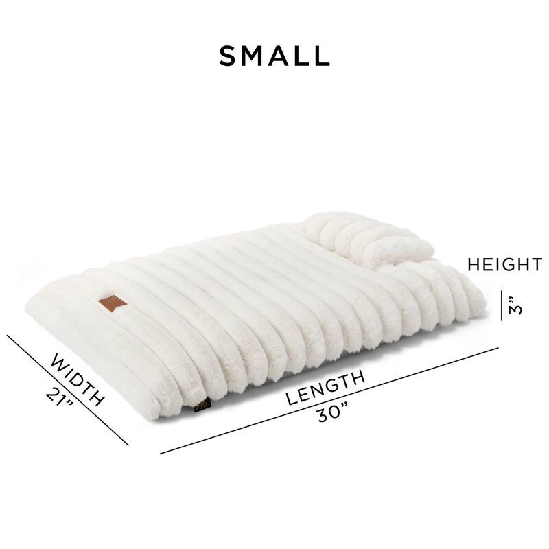 TOWN & COUNTRY LUXE CuddleTown Ribbed Bubble Stripe Pillow Crate Mat Pet Bed Dark Grey XS Dogs