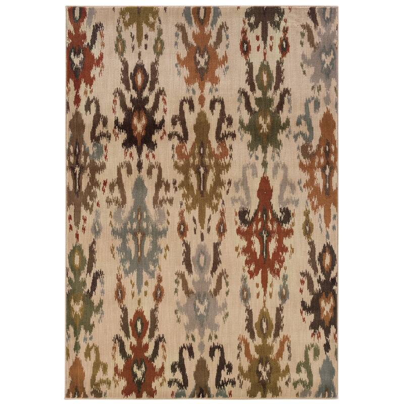 Style Haven Cassandra Tribal Ikat Area Rug - 9' 10" x 12' 10" - Runner/Rectangle