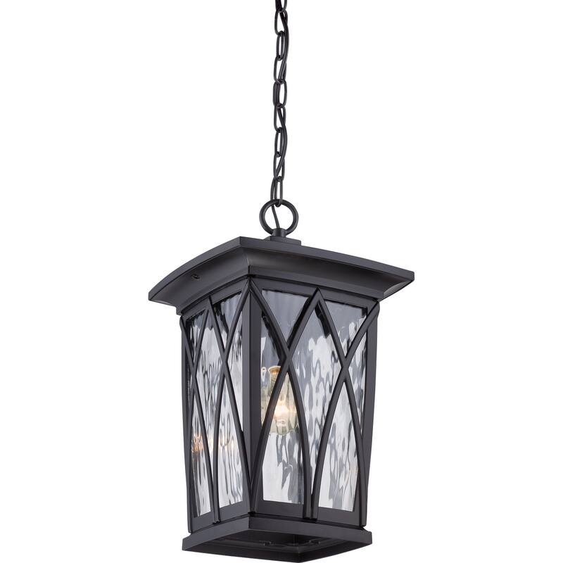 Grover 1-Light Outdoor Hanging Lantern in Mystic Black