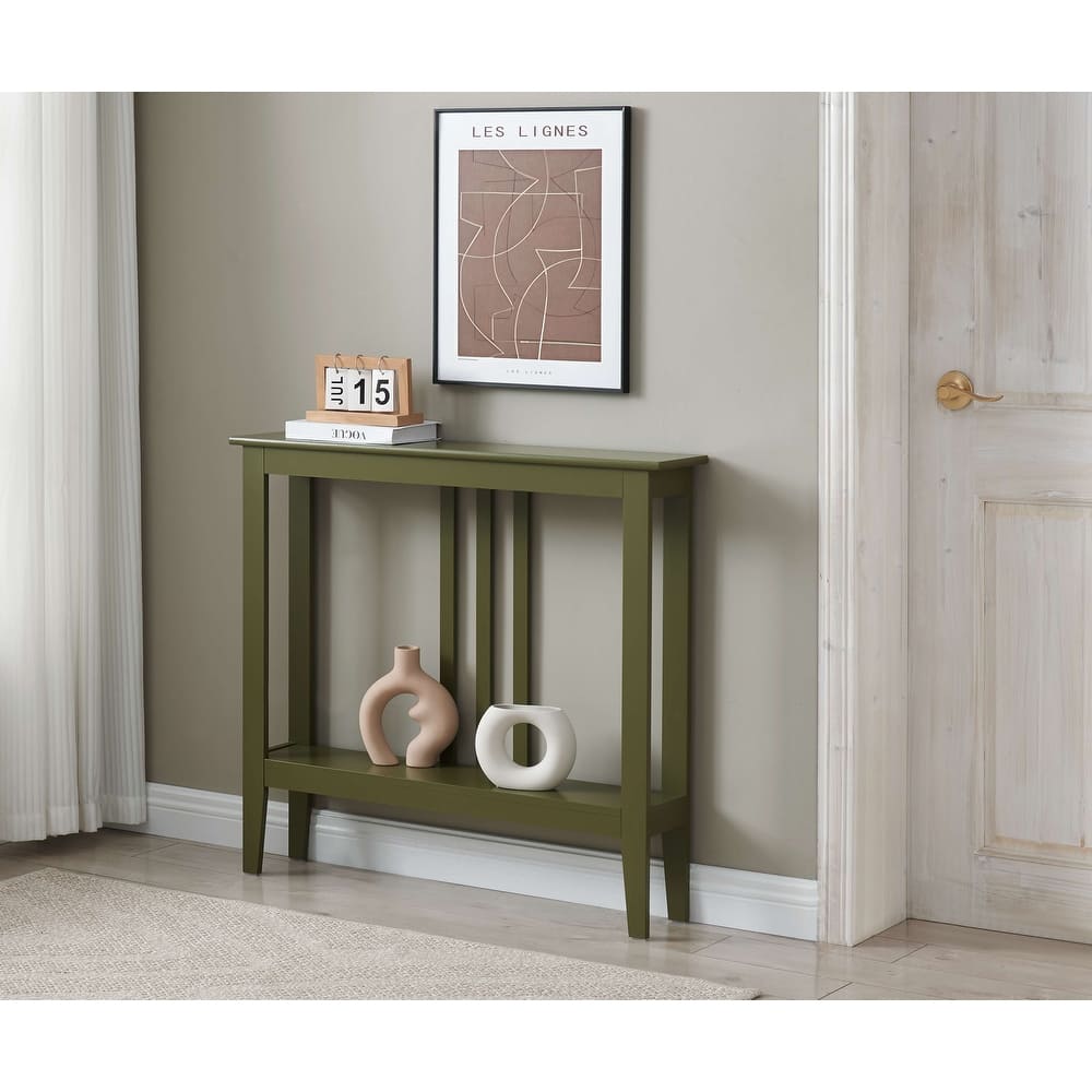 Balfour Collection Wood Modern Console Table with Shelves 36"