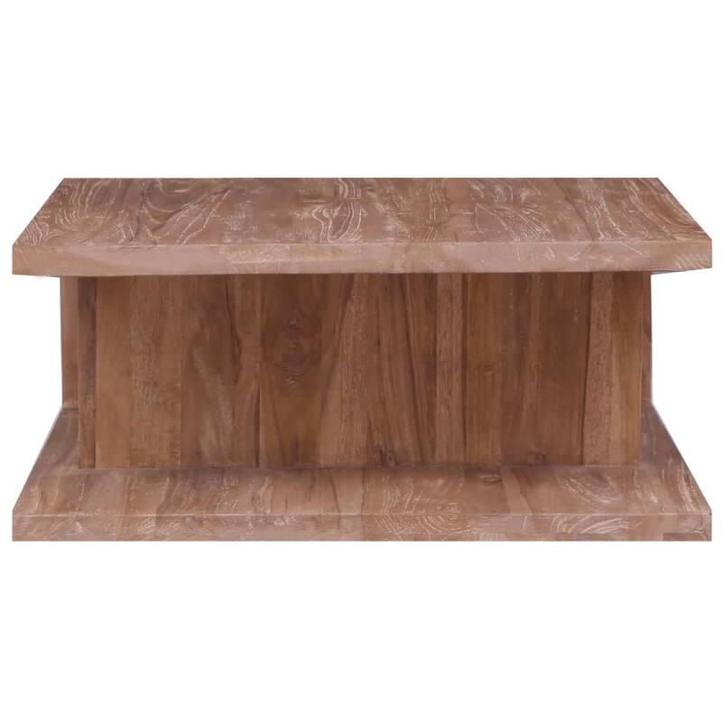 vidaXL Coffee Table Brown Solid Teak Wood 27.6 x 27.6 in Coffee Table - 27.6 x 27.6 x 11.8 in