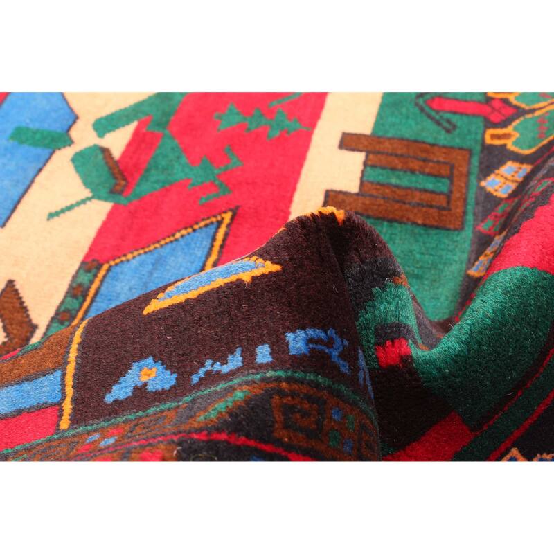 ECARPETGALLERY Hand-knotted Teimani Red Wool Rug - 2'10 x 4'6