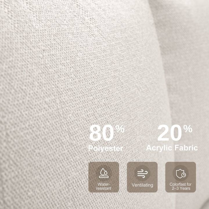 PURPLE LEAF Caesar L-Shaped White Outdoor Couch with 9.6" Thick for Yard Porch Deck Patio Conversation Sets