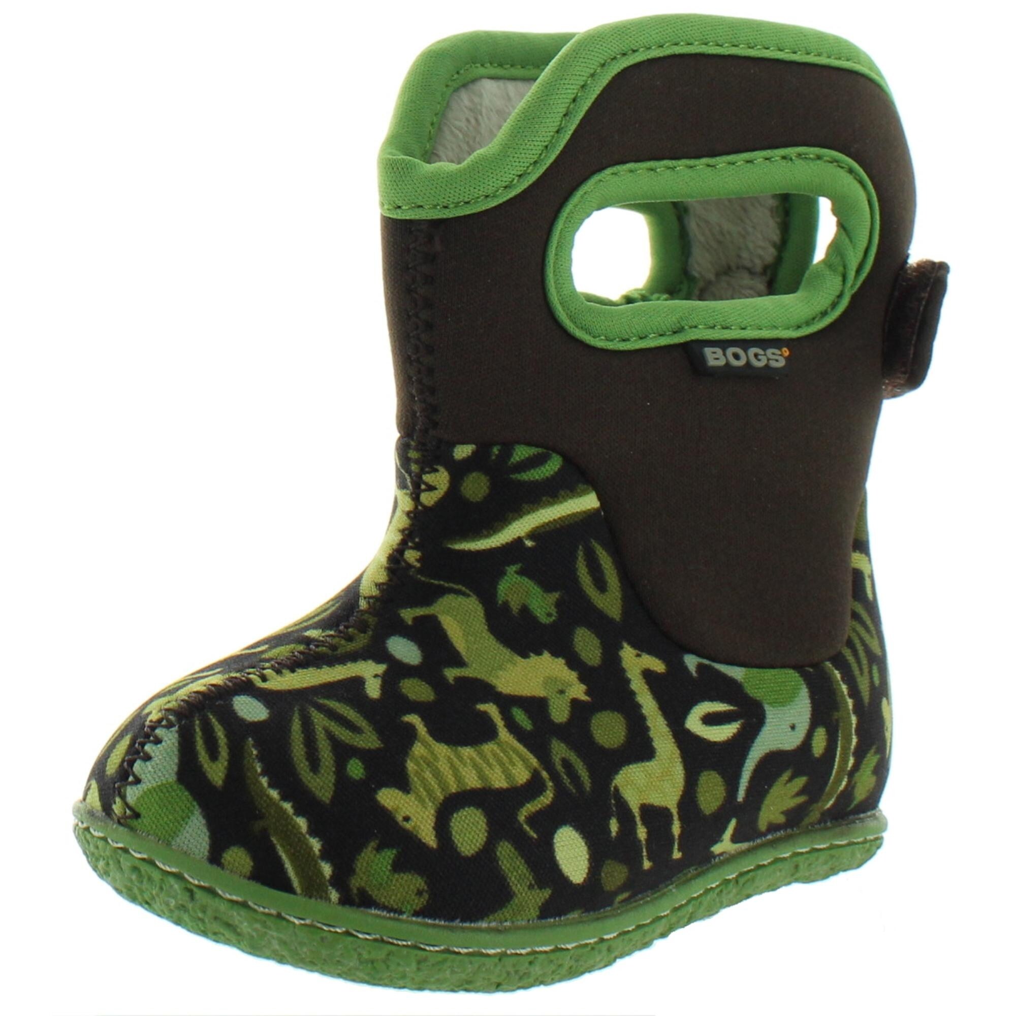 Shop Bogs Boys Zoo Winter Boots Printed Waterproof Green Multi 4 Medium D Toddler Overstock 31769317