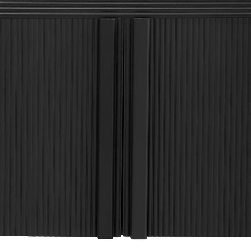 Striped Storage Cabinet with 4 Doors, Adjustable