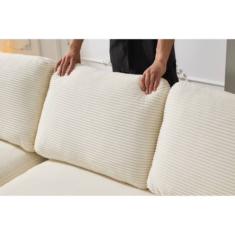98.4'' L-Shaped 4-Seat Modular Sectional Sofa with Chaise, Modern Design, and Comfortable High-Resilience Foam Cushions