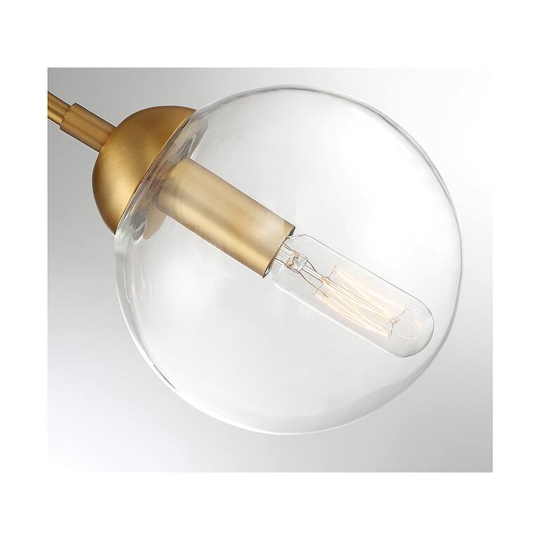 Trade Winds Lighting 3-Light Chandelier with Clear Glas Orb Shades