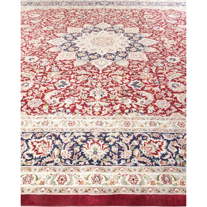 Overton Handknotted Wool Traditional Oriental Red Area Rug - 12' x 18'
