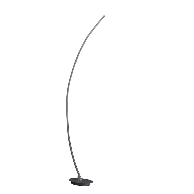 62 Inch Brushed Nickel LED Arc Tube Floor Lamp