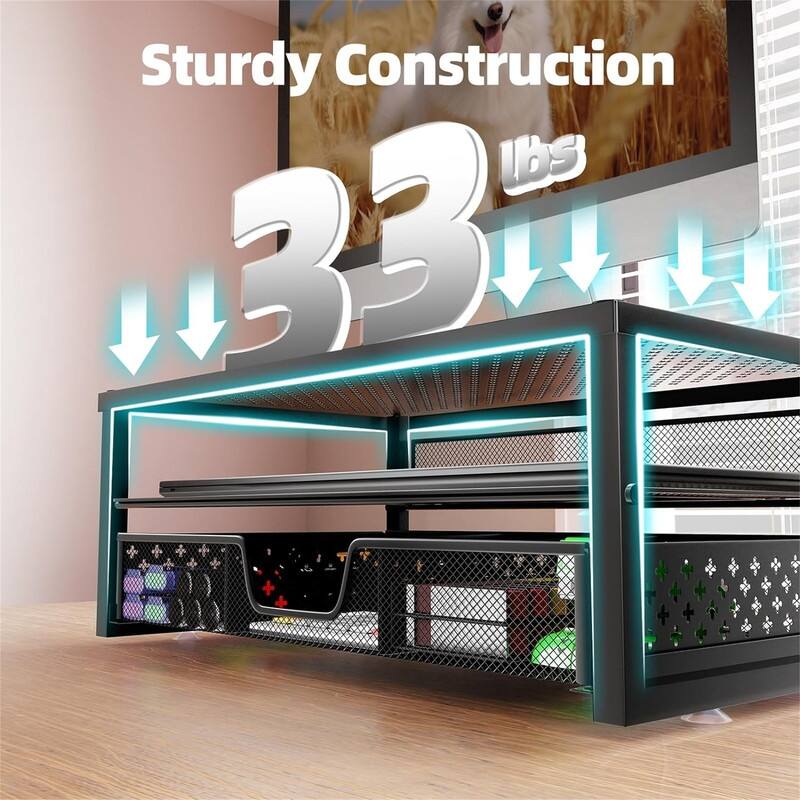 Trending-Metal Monitor Stand Riser - 16"W x 10"D x6.25"H