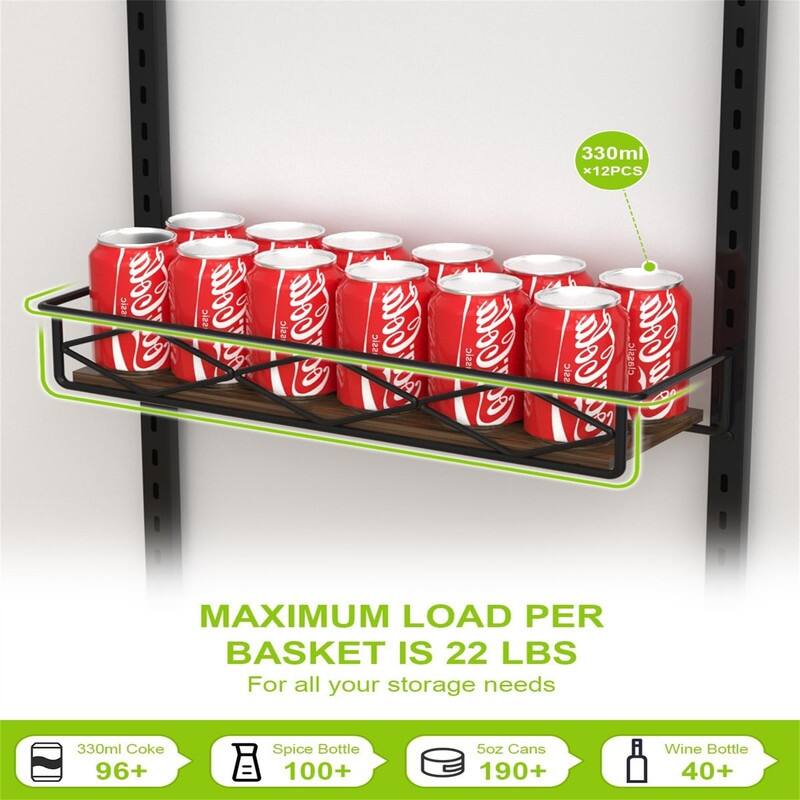 Over The Door Pantry Organizer - 5.11"D x 16.73"W x 64.17"H