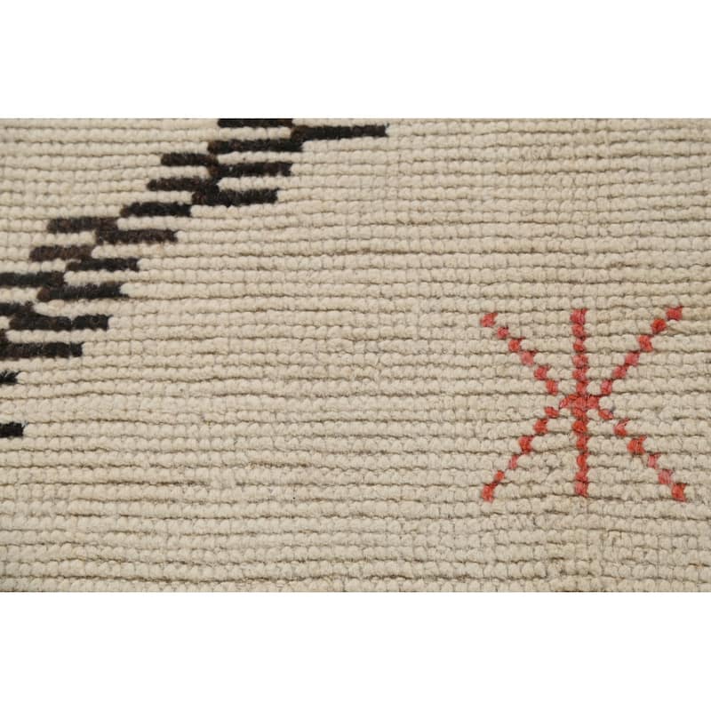 Moroccan Oriental Area Rug Hand-Knotted Wool Carpet - 6'0"x 9'9"