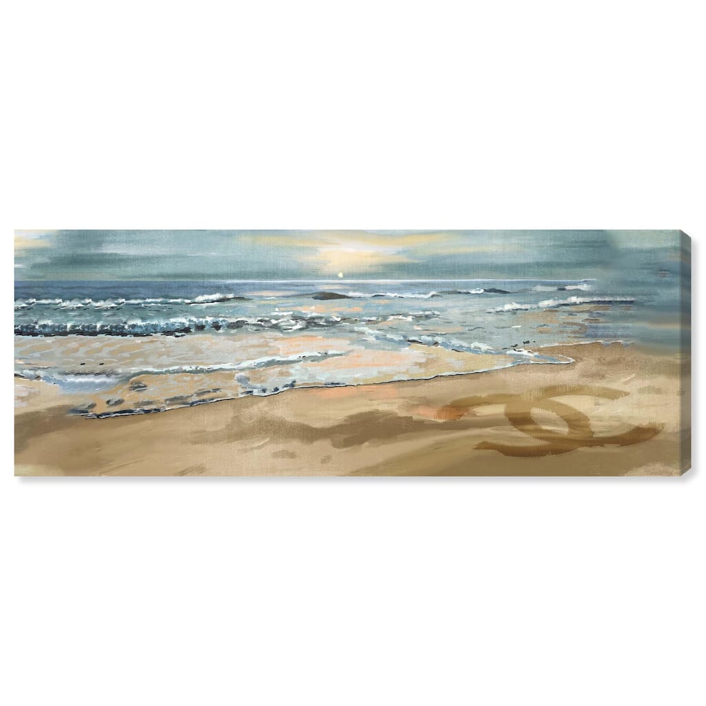 Relaxing Time at Beach Panoramic Canvas by Art Remedy, Gallery Wrapped