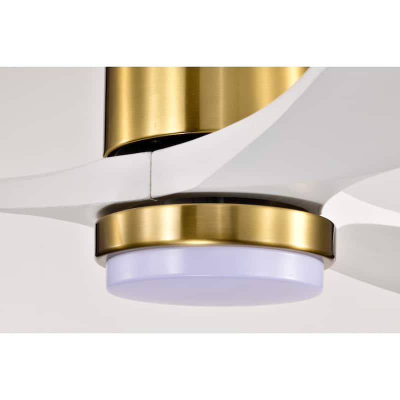 Tariq 52-inch Solid Wood and Metal Lighted Ceiling Fan with LED Lighting