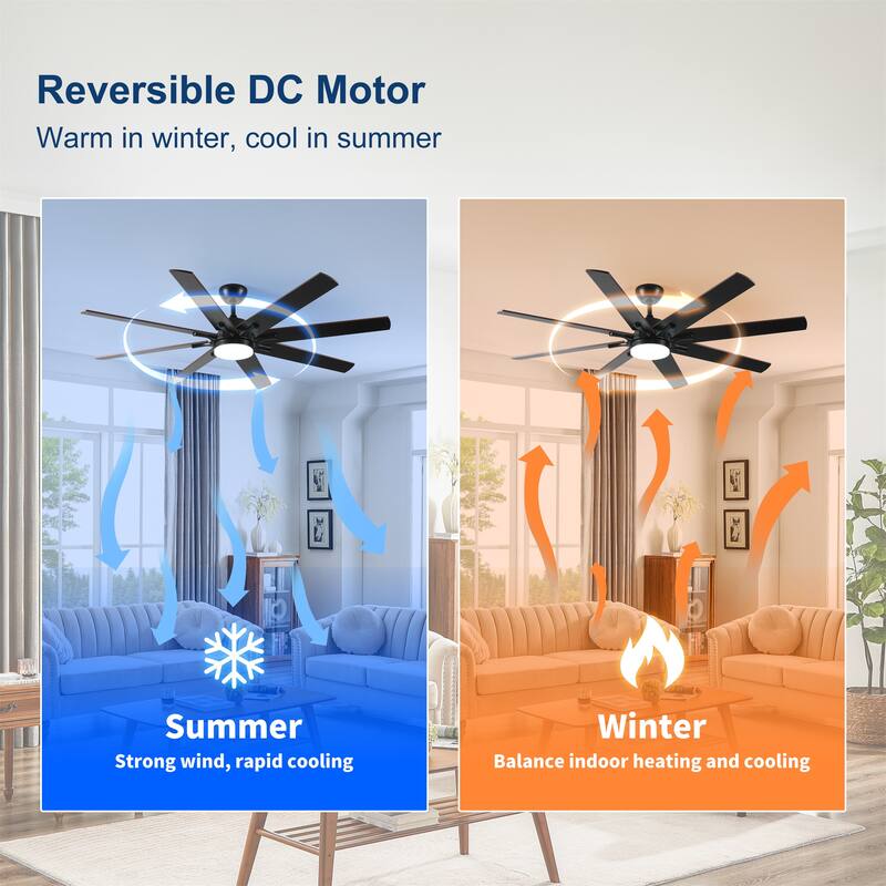 72 inch Large Ceiling Fans with Lights and Remote